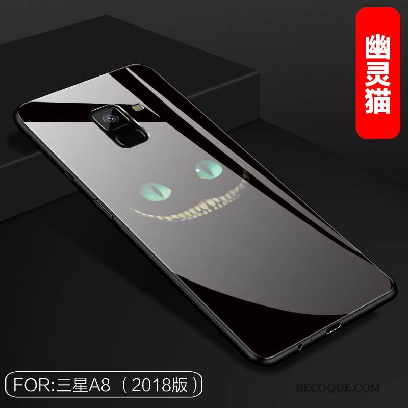 Kuori Samsung Galaxy A8 2018 Monivärinen Lasi Persoonallisuus, Kotelo Samsung Galaxy A8 2018 Laukut Peili Murtumaton