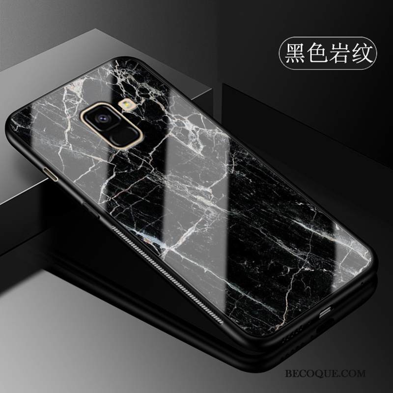 Kuori Samsung Galaxy A8 2018 Sarjakuva Musta Jauhe, Kotelo Samsung Galaxy A8 2018 Suojaus Lasi Leopardi