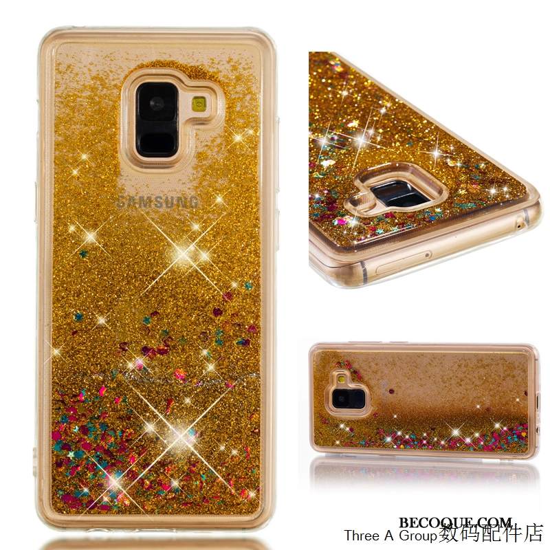 Kuori Samsung Galaxy A8 2018 Suojaus Juoksuhiekka Puhelimen Kuoret, Kotelo Samsung Galaxy A8 2018 Laukut Punainen