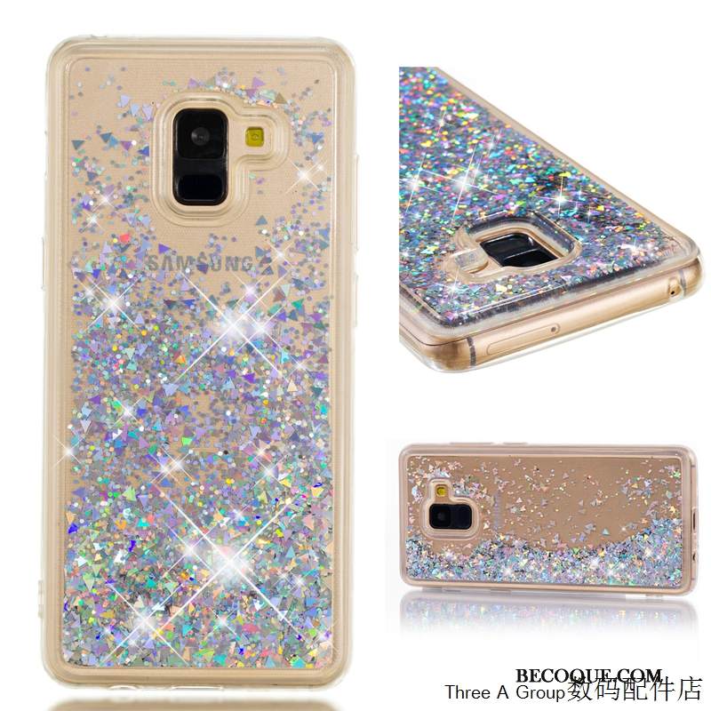 Kuori Samsung Galaxy A8 2018 Suojaus Juoksuhiekka Puhelimen Kuoret, Kotelo Samsung Galaxy A8 2018 Laukut Punainen