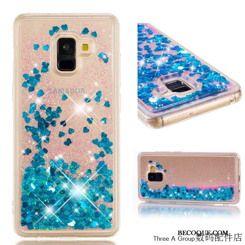 Kuori Samsung Galaxy A8 2018 Suojaus Juoksuhiekka Puhelimen Kuoret, Kotelo Samsung Galaxy A8 2018 Laukut Punainen