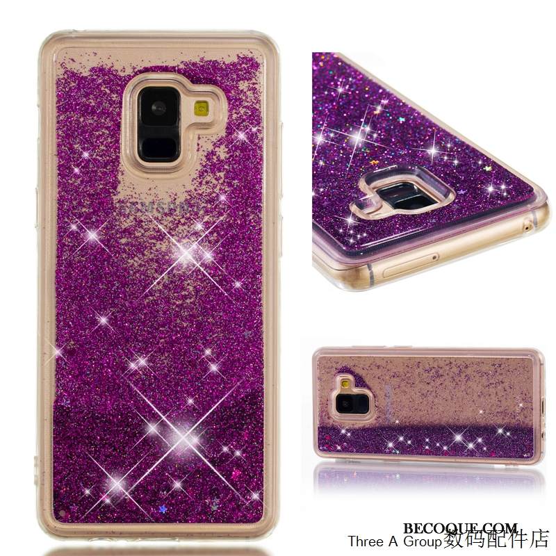 Kuori Samsung Galaxy A8 2018 Suojaus Juoksuhiekka Puhelimen Kuoret, Kotelo Samsung Galaxy A8 2018 Laukut Punainen