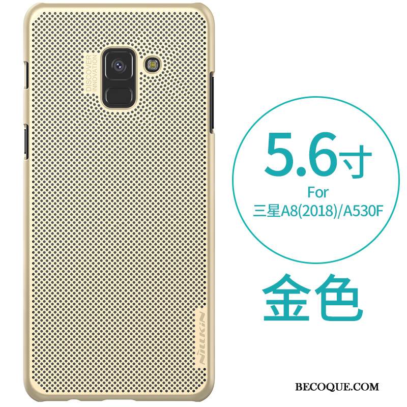 Kuori Samsung Galaxy A8 2018 Suojaus Kulta Murtumaton, Kotelo Samsung Galaxy A8 2018 Puhelimen Kuoret Pesty Suede