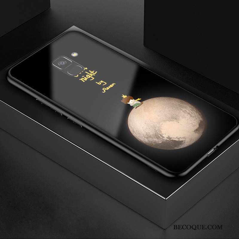 Kuori Samsung Galaxy A8 2018 Suojaus Lasi Sininen, Kotelo Samsung Galaxy A8 2018 Pehmeä Neste Puhelimen Kuoret Murtumaton