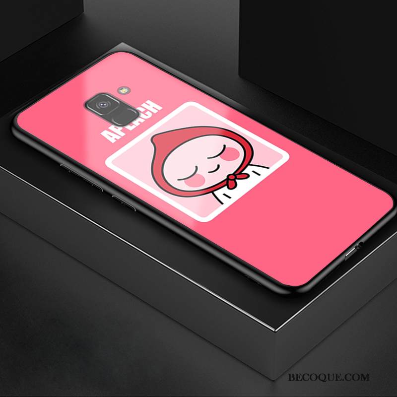 Kuori Samsung Galaxy A8 2018 Suojaus Lasi Sininen, Kotelo Samsung Galaxy A8 2018 Pehmeä Neste Puhelimen Kuoret Murtumaton