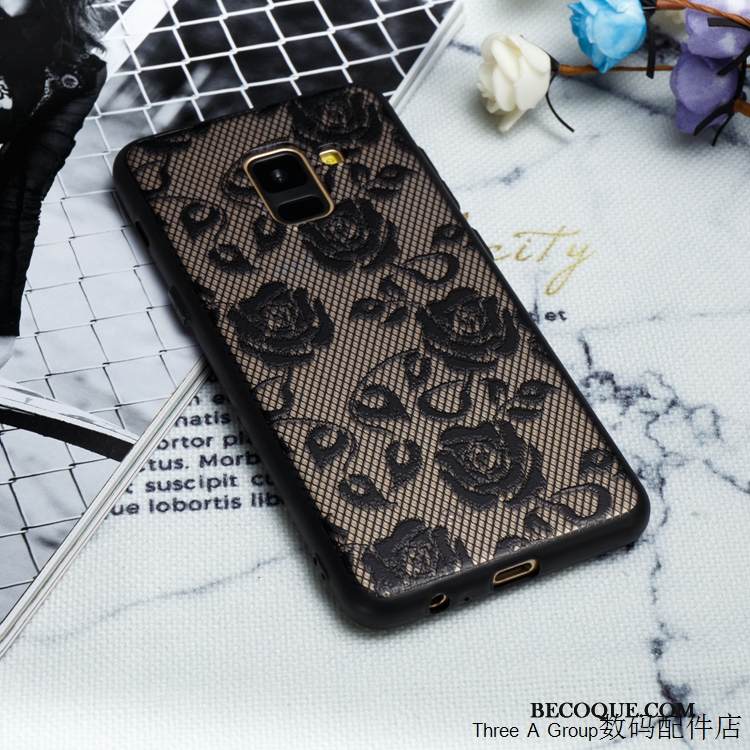 Kuori Samsung Galaxy A8 2018 Suojaus Puhelimen Kuoret Jauhe, Kotelo Samsung Galaxy A8 2018 Laukut Persoonallisuus Pitsi