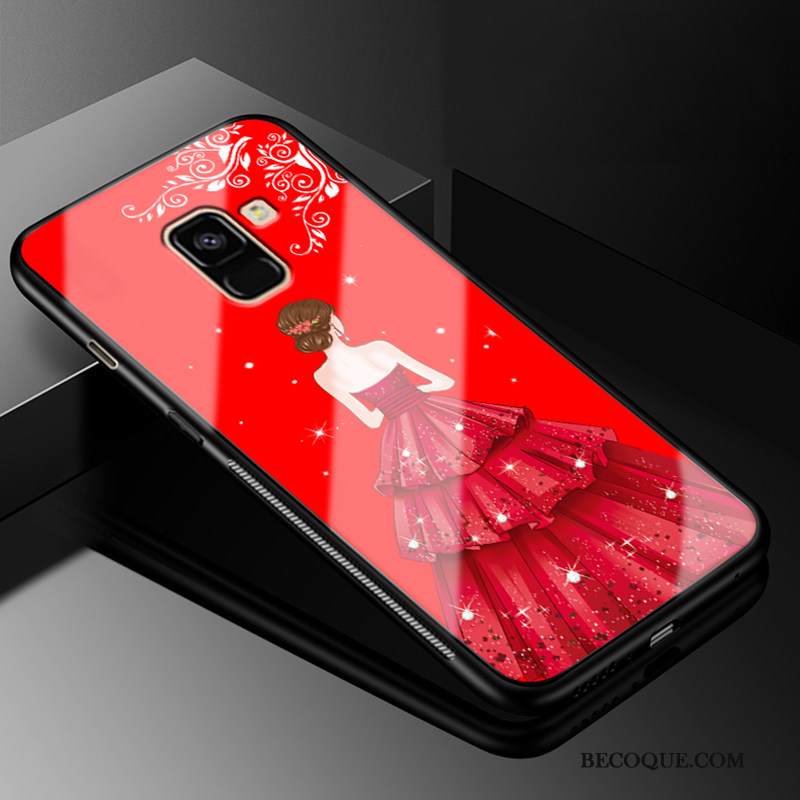 Kuori Samsung Galaxy A8 2018 Suojaus Puhelimen Kuoret Sideharso, Kotelo Samsung Galaxy A8 2018 Persoonallisuus Lasi