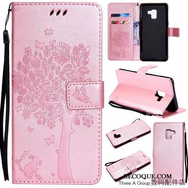 Kuori Samsung Galaxy A8 2018 Suojaus Punainen, Kotelo Samsung Galaxy A8 2018 Nahka