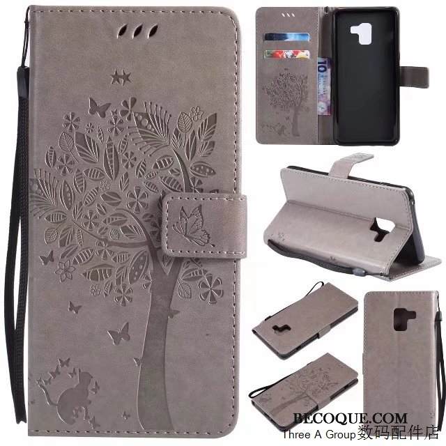 Kuori Samsung Galaxy A8 2018 Suojaus Punainen, Kotelo Samsung Galaxy A8 2018 Nahka