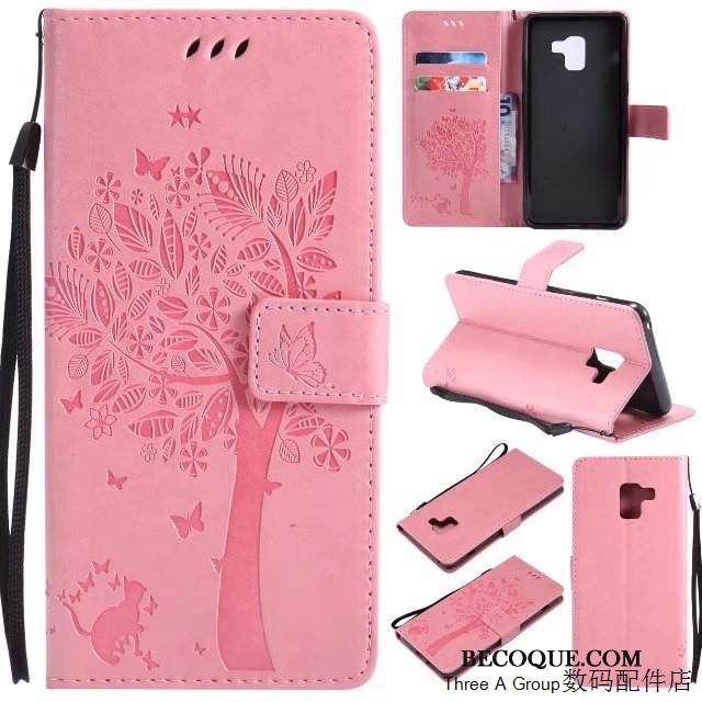 Kuori Samsung Galaxy A8 2018 Suojaus Punainen, Kotelo Samsung Galaxy A8 2018 Nahka