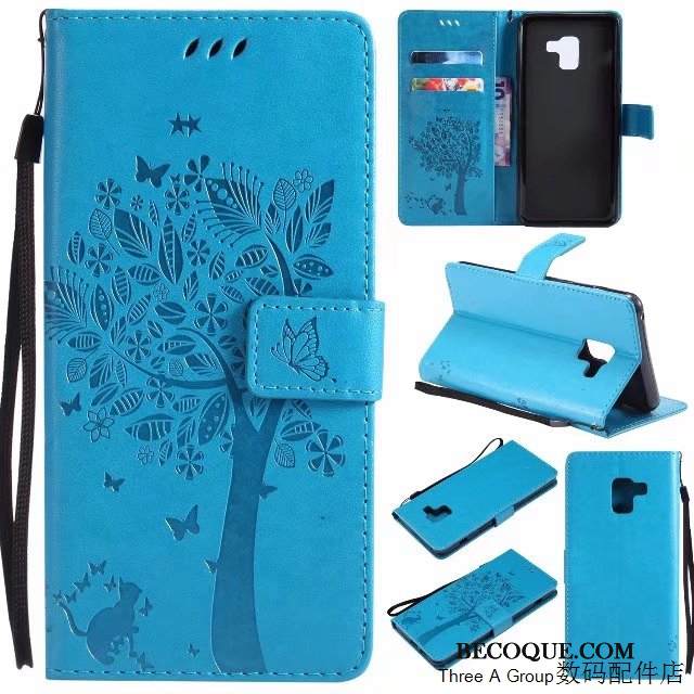 Kuori Samsung Galaxy A8 2018 Suojaus Punainen, Kotelo Samsung Galaxy A8 2018 Nahka