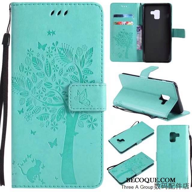 Kuori Samsung Galaxy A8 2018 Suojaus Punainen, Kotelo Samsung Galaxy A8 2018 Nahka