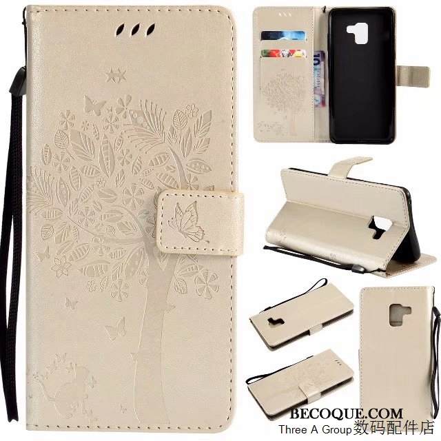 Kuori Samsung Galaxy A8 2018 Suojaus Punainen, Kotelo Samsung Galaxy A8 2018 Nahka