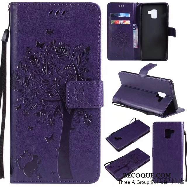 Kuori Samsung Galaxy A8 2018 Suojaus Punainen, Kotelo Samsung Galaxy A8 2018 Nahka