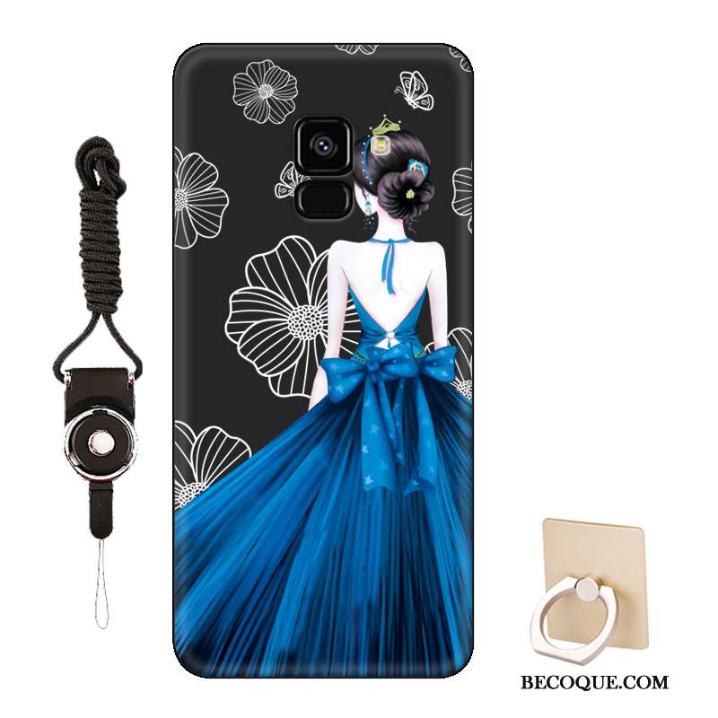Kuori Samsung Galaxy A8 2018 Tila Puhelimen Kuoret Malli, Kotelo Samsung Galaxy A8 2018 Laukut Sininen Rakastunut