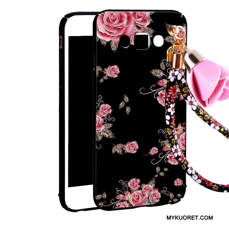 Kuori Samsung Galaxy A8 Laukut Kova Ripustettavat Koristeet, Kotelo Samsung Galaxy A8 Suojaus Punainen Pesty Suede