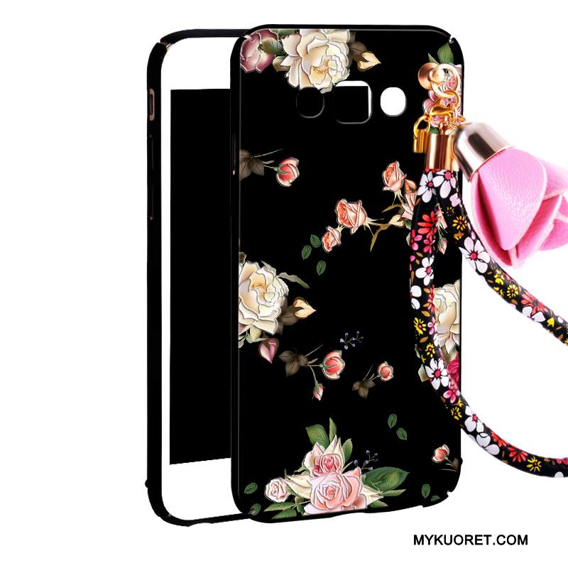 Kuori Samsung Galaxy A8 Laukut Kova Ripustettavat Koristeet, Kotelo Samsung Galaxy A8 Suojaus Punainen Pesty Suede