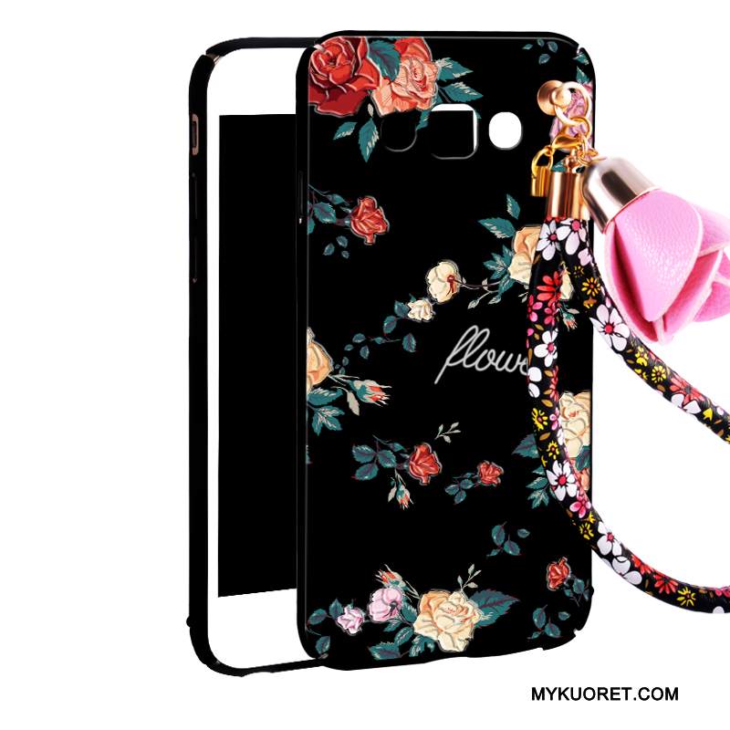 Kuori Samsung Galaxy A8 Laukut Kova Ripustettavat Koristeet, Kotelo Samsung Galaxy A8 Suojaus Punainen Pesty Suede