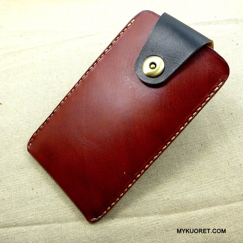 Kuori Samsung Galaxy A8 Laukut Musta Manuaalinen, Kotelo Samsung Galaxy A8 Nahka Lehmä