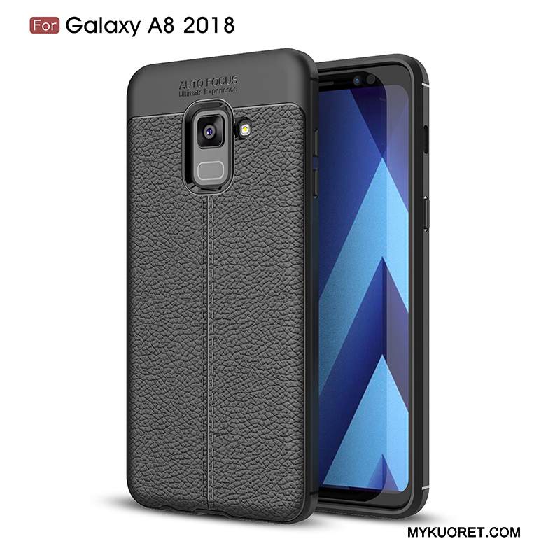 Kuori Samsung Galaxy A8+ Laukut Musta Uusi, Kotelo Samsung Galaxy A8+ Suojaus Yksinkertainen Murtumaton