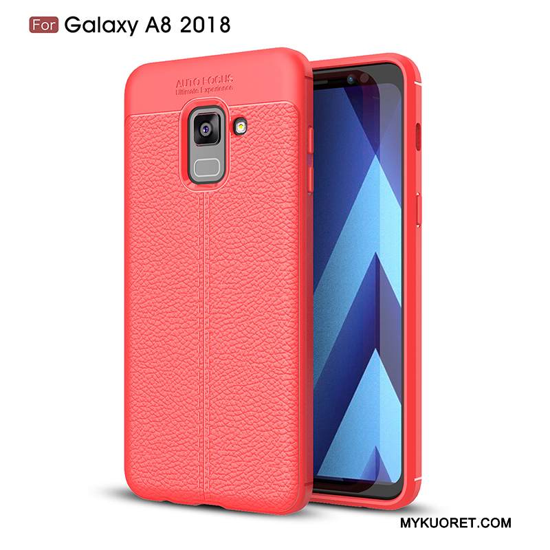 Kuori Samsung Galaxy A8+ Laukut Musta Uusi, Kotelo Samsung Galaxy A8+ Suojaus Yksinkertainen Murtumaton