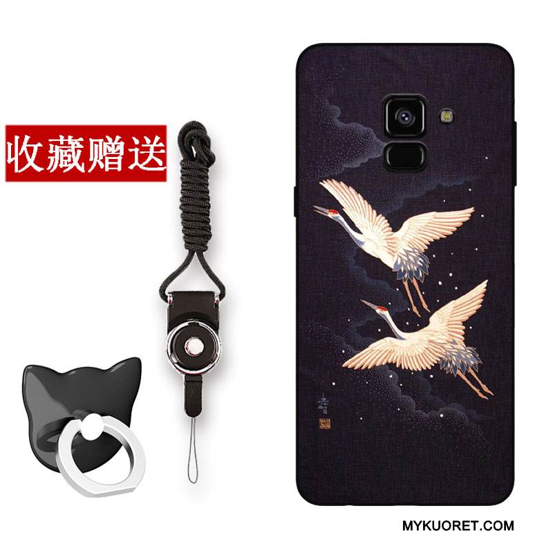 Kuori Samsung Galaxy A8+ Laukut Puhelimen Kuoret Harmaa, Kotelo Samsung Galaxy A8+ Suojaus Persoonallisuus Tuuli