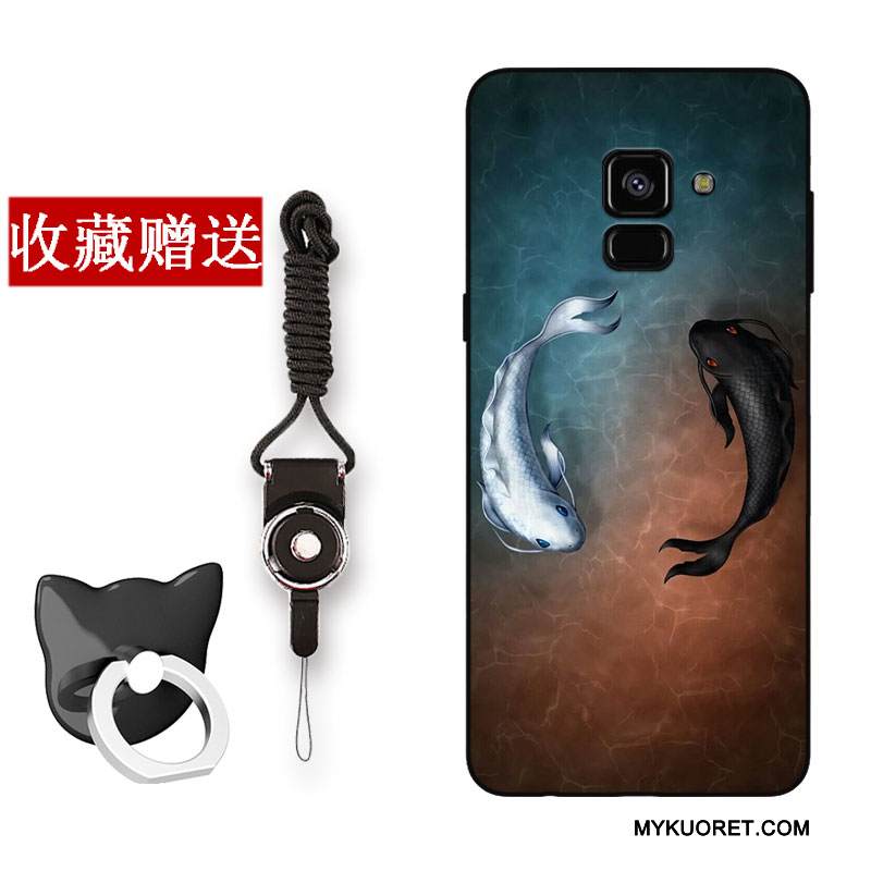 Kuori Samsung Galaxy A8+ Laukut Puhelimen Kuoret Harmaa, Kotelo Samsung Galaxy A8+ Suojaus Persoonallisuus Tuuli