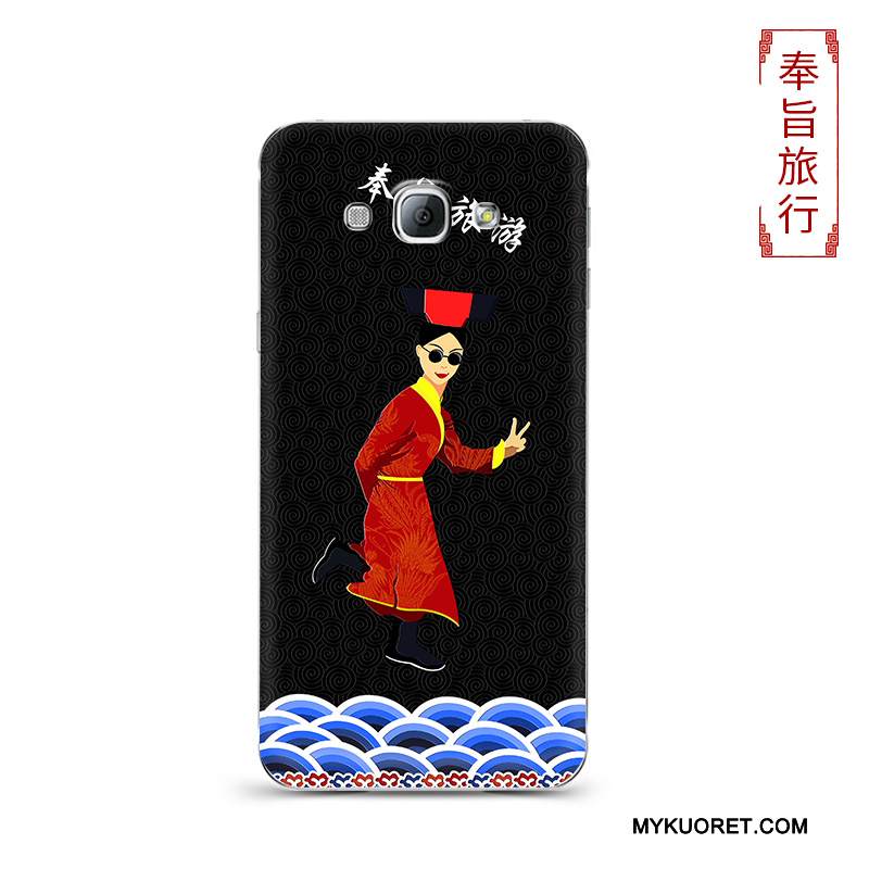 Kuori Samsung Galaxy A8 Laukut Puhelimen Kuoret Musta, Kotelo Samsung Galaxy A8 Silikoni Persoonallisuus Punainen