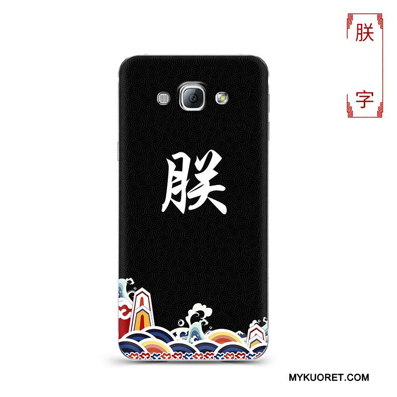 Kuori Samsung Galaxy A8 Laukut Puhelimen Kuoret Musta, Kotelo Samsung Galaxy A8 Silikoni Persoonallisuus Punainen