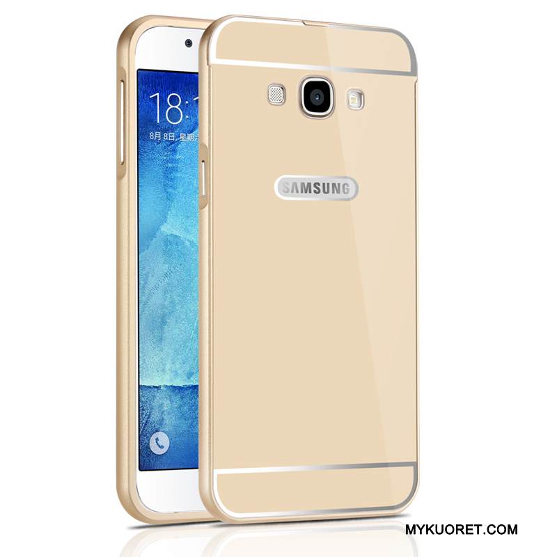 Kuori Samsung Galaxy A8 Metalli Hopea Puhelimen Kuoret, Kotelo Samsung Galaxy A8 Murtumaton Kehys