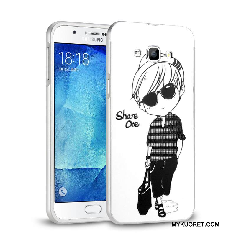 Kuori Samsung Galaxy A8 Metalli Hopea Puhelimen Kuoret, Kotelo Samsung Galaxy A8 Murtumaton Kehys