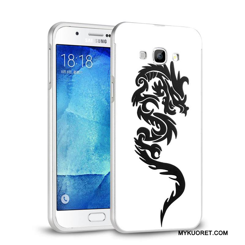 Kuori Samsung Galaxy A8 Metalli Hopea Puhelimen Kuoret, Kotelo Samsung Galaxy A8 Murtumaton Kehys