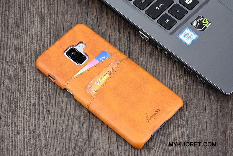 Kuori Samsung Galaxy A8 Nahka Kortti Puhelimen Kuoret, Kotelo Samsung Galaxy A8 Salkku Liiketoiminta