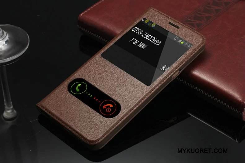 Kuori Samsung Galaxy A8 Nahka Musta Puhelimen Kuoret, Kotelo Samsung Galaxy A8 Kuoret