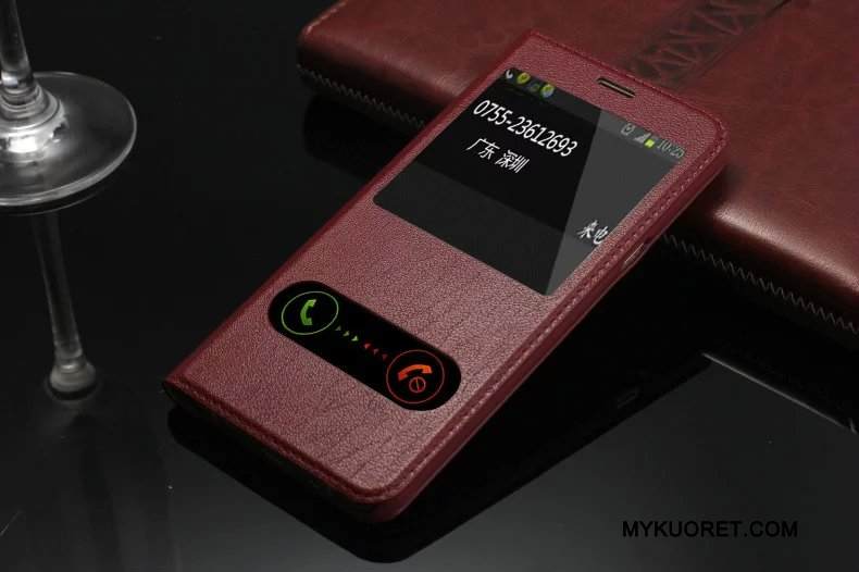 Kuori Samsung Galaxy A8 Nahka Musta Puhelimen Kuoret, Kotelo Samsung Galaxy A8 Kuoret