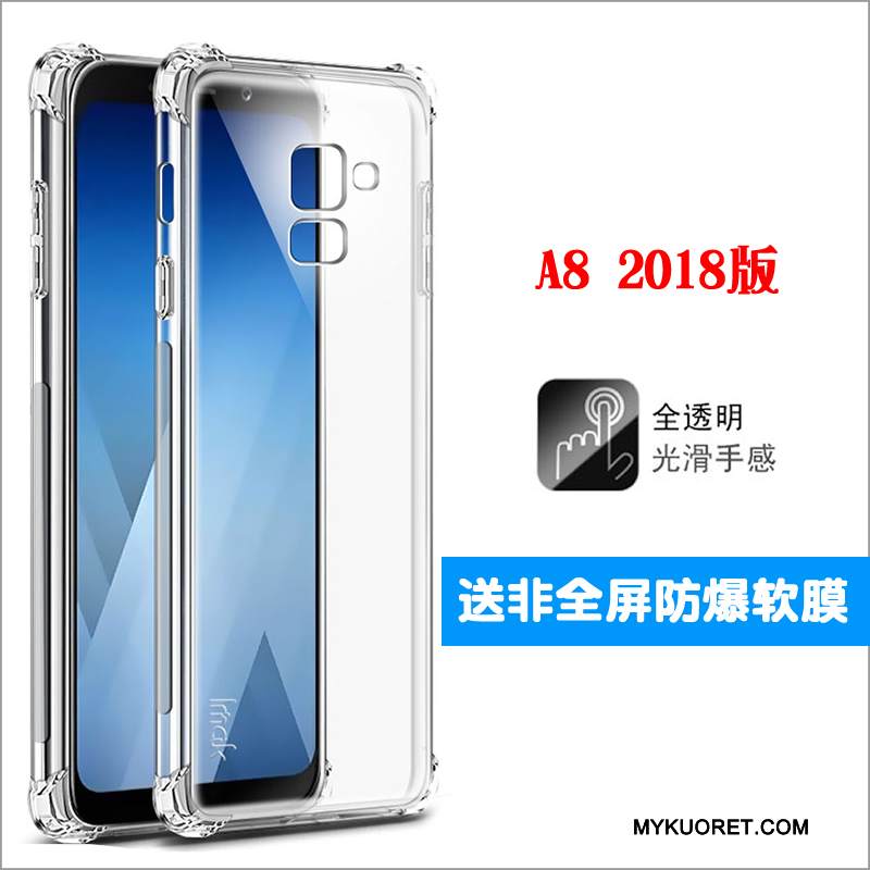 Kuori Samsung Galaxy A8+ Pehmeä Neste Suupaltti Musta, Kotelo Samsung Galaxy A8+ Silikoni Puhelimen Kuoret