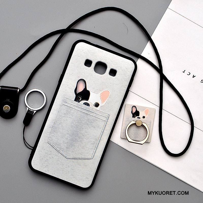 Kuori Samsung Galaxy A8 Sarjakuva Ripustettavat Koristeet Pesty Suede, Kotelo Samsung Galaxy A8 Pehmeä Neste Murtumaton Vihreä