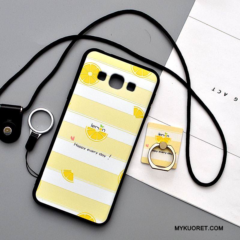 Kuori Samsung Galaxy A8 Sarjakuva Ripustettavat Koristeet Pesty Suede, Kotelo Samsung Galaxy A8 Pehmeä Neste Murtumaton Vihreä