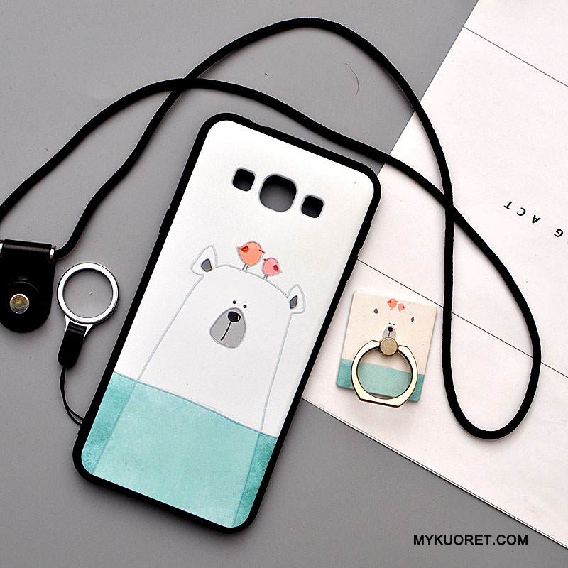 Kuori Samsung Galaxy A8 Sarjakuva Ripustettavat Koristeet Pesty Suede, Kotelo Samsung Galaxy A8 Pehmeä Neste Murtumaton Vihreä