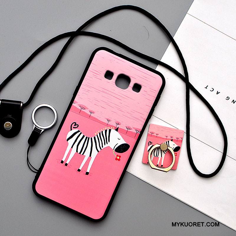 Kuori Samsung Galaxy A8 Sarjakuva Ripustettavat Koristeet Pesty Suede, Kotelo Samsung Galaxy A8 Pehmeä Neste Murtumaton Vihreä