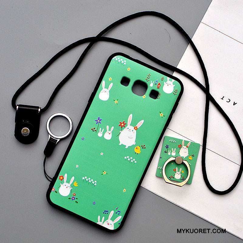 Kuori Samsung Galaxy A8 Sarjakuva Ripustettavat Koristeet Pesty Suede, Kotelo Samsung Galaxy A8 Pehmeä Neste Murtumaton Vihreä