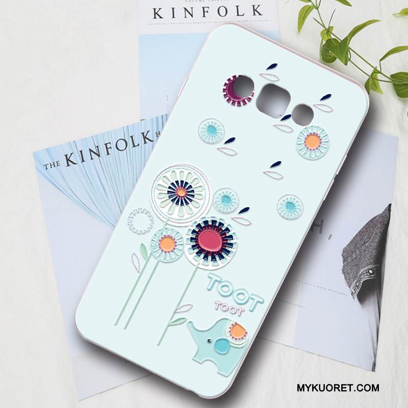 Kuori Samsung Galaxy A8 Silikoni Persoonallisuus Murtumaton, Kotelo Samsung Galaxy A8 Suojaus Puhelimen Kuoret Vihreä