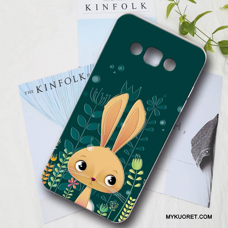 Kuori Samsung Galaxy A8 Silikoni Persoonallisuus Murtumaton, Kotelo Samsung Galaxy A8 Suojaus Puhelimen Kuoret Vihreä