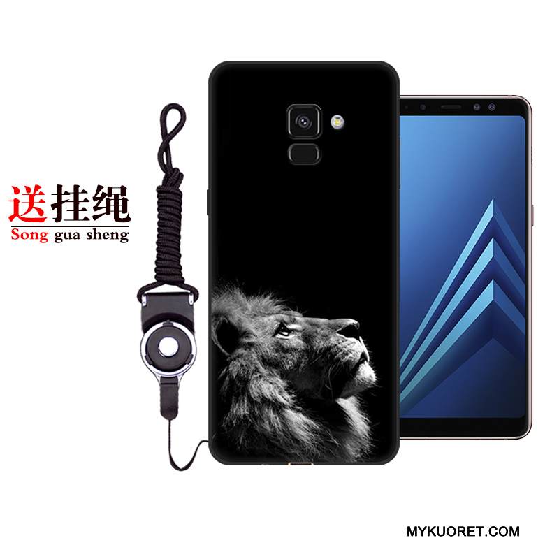 Kuori Samsung Galaxy A8+ Silikoni Persoonallisuus Musta, Kotelo Samsung Galaxy A8+ Suojaus Puhelimen Kuoret Murtumaton