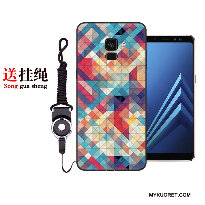 Kuori Samsung Galaxy A8+ Silikoni Persoonallisuus Musta, Kotelo Samsung Galaxy A8+ Suojaus Puhelimen Kuoret Murtumaton