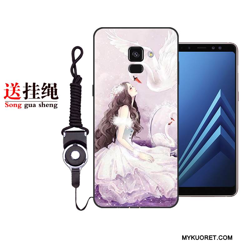 Kuori Samsung Galaxy A8+ Silikoni Violetti Murtumaton, Kotelo Samsung Galaxy A8+ Laukut