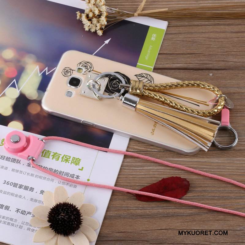 Kuori Samsung Galaxy A8 Suojaus Kulta Murtumaton, Kotelo Samsung Galaxy A8 Tuki Puhelimen Kuoret Ripustettavat Koristeet