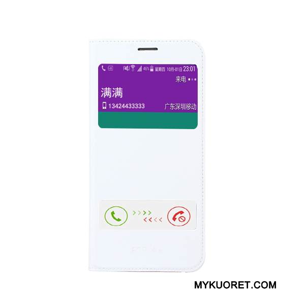 Kuori Samsung Galaxy A8 Suojaus Puhelimen Kuoret Valkoinen, Kotelo Samsung Galaxy A8 Nahka