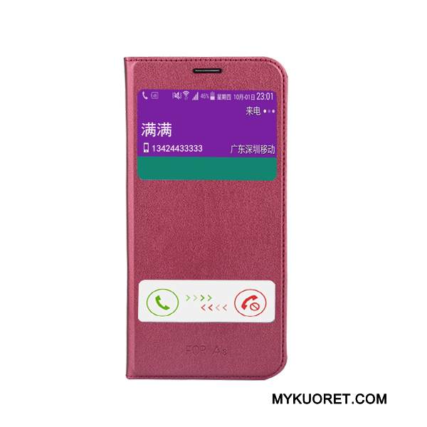 Kuori Samsung Galaxy A8 Suojaus Puhelimen Kuoret Valkoinen, Kotelo Samsung Galaxy A8 Nahka