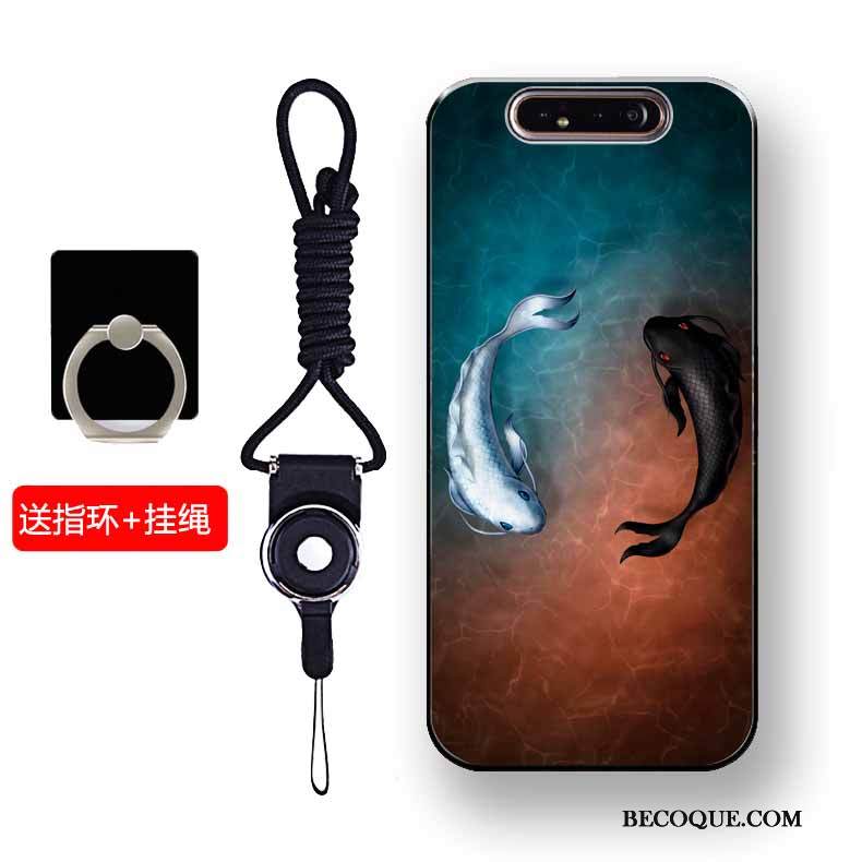 Kuori Samsung Galaxy A80 Laukut Sininen Puhelimen Kuoret, Kotelo Samsung Galaxy A80 Pehmeä Neste Murtumaton